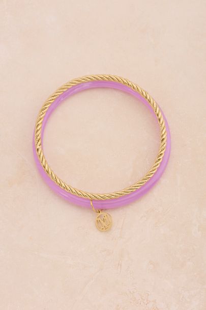 Ensemble de bracelets joncs fins violets