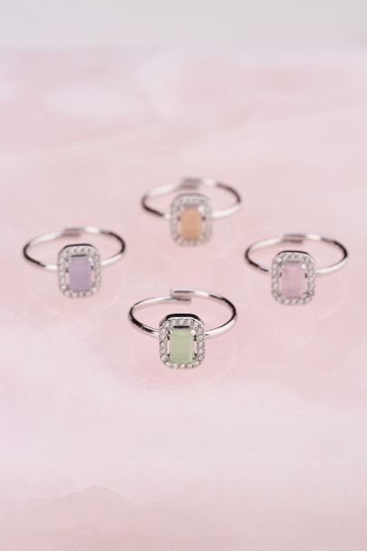 Vintage vierkante mint groene ring