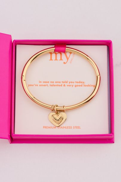 Bracelet jonc de gratitude avec cœurs