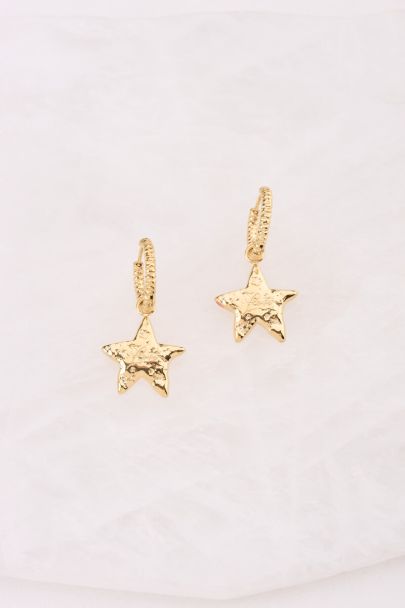 Bold hoop earrings with star