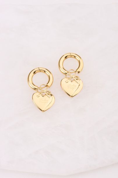 Bold hoop earrings with heart