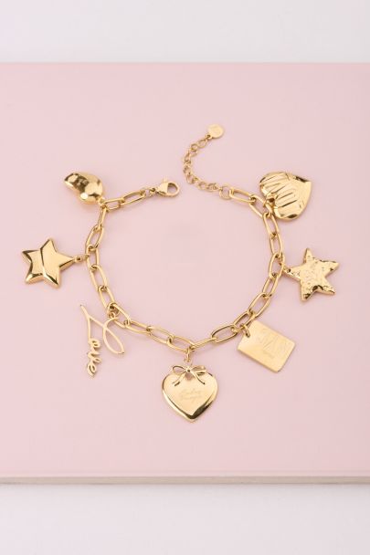 Bold Gliederarmband mit mehreren Charms