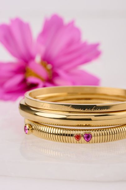 Bangle met roze strass