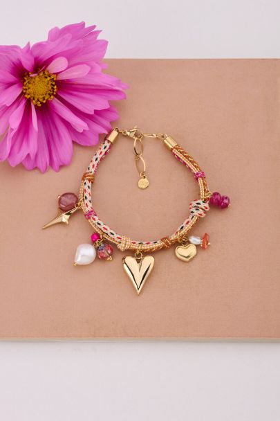 Touw armband met Indian Summer bedels