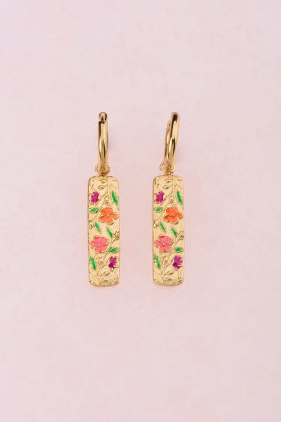 Botanical oorringen met multikleur bloemen