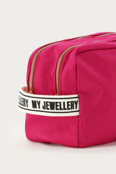 Fuchsia large toiletry bag with strap