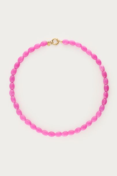 Collier minimaliste de perles fantaisie fuchsia