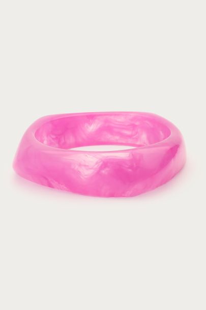 Bracelet jonc en résine fuchsia