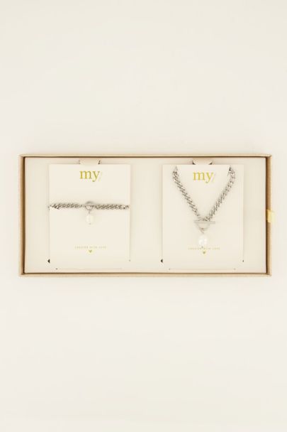 Giftbox schakels met parel set | My Jewellery