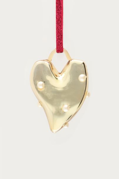 Goldfarbene Weihnachtskugel Herz