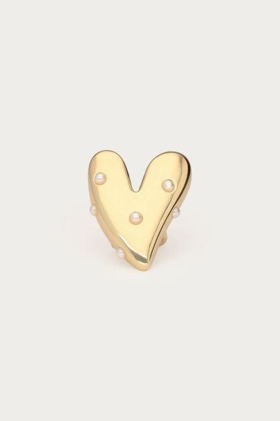 Charm pour écharpe avec cœur et perles fantaisie