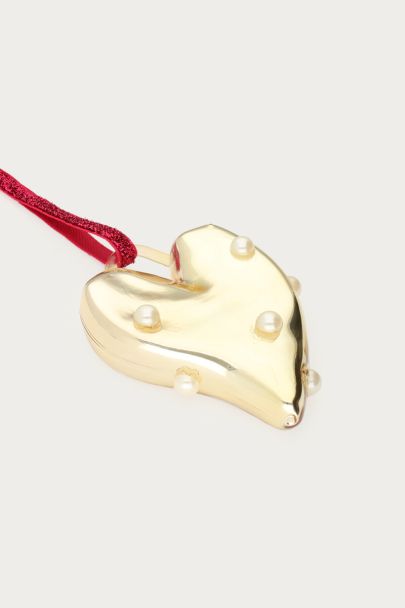 Goldfarbene Weihnachtskugel Herz