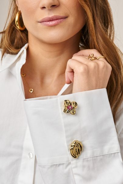 Gold-coloured striped button set