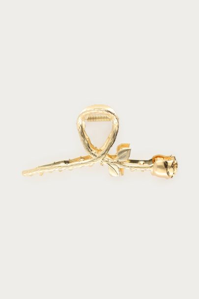Gold coloured rose hair clip