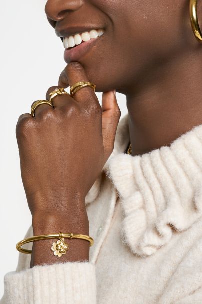 Bracelet jonc de gratitude avec trèfles