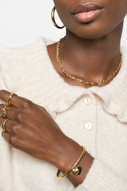 Bracelet jonc de gratitude avec cœurs