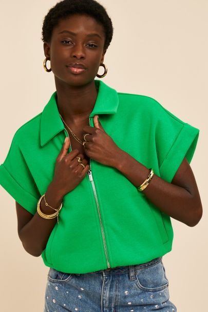 Groen ballon sweater vest