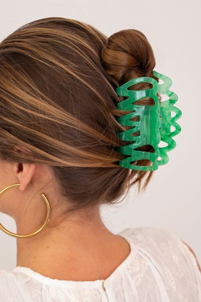 Groene haarclip met twist