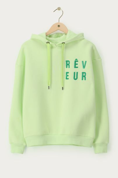 Groene hoodie "Rêveur"