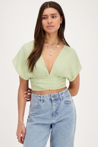 Green multiway top with lurex