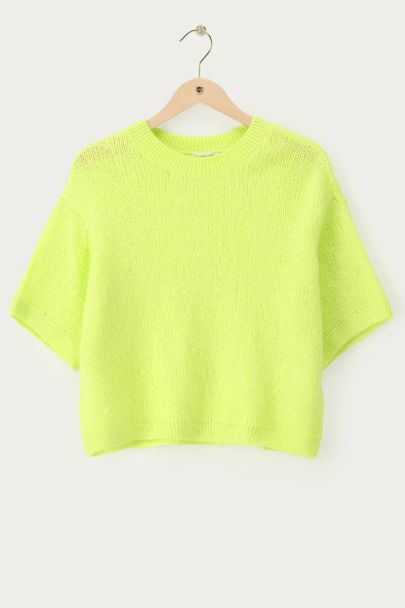 Pull oversize vert à manches courtes