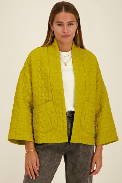 Veste kimono matelassée verte