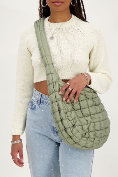Green puffer bag XL