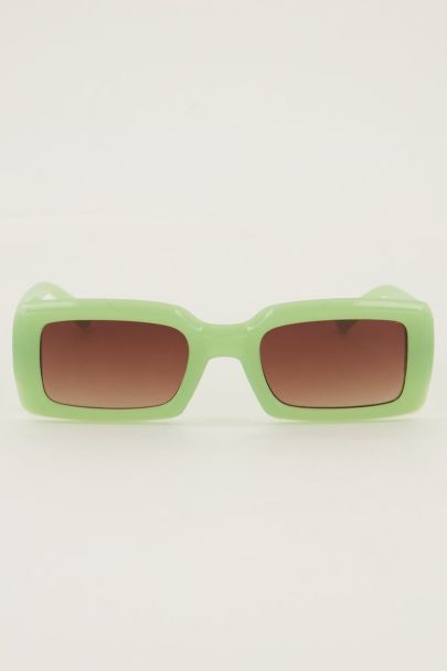 Green rectangular sunglasses