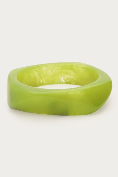 Bracelet jonc en résine verte