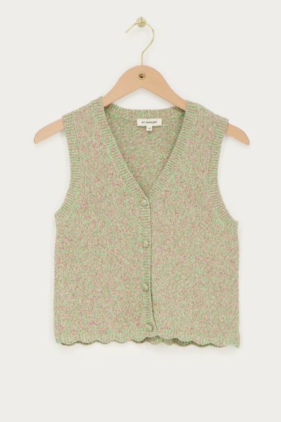 Gilet vert à bord festonné