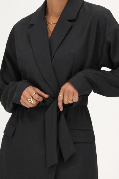 Grijze blazer jurk met reverskraag
