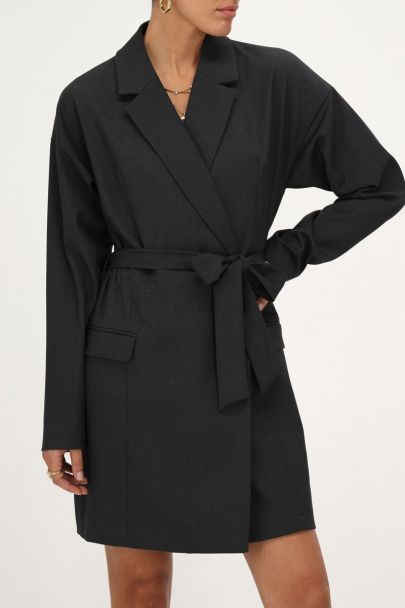 Grijze blazer jurk met reverskraag