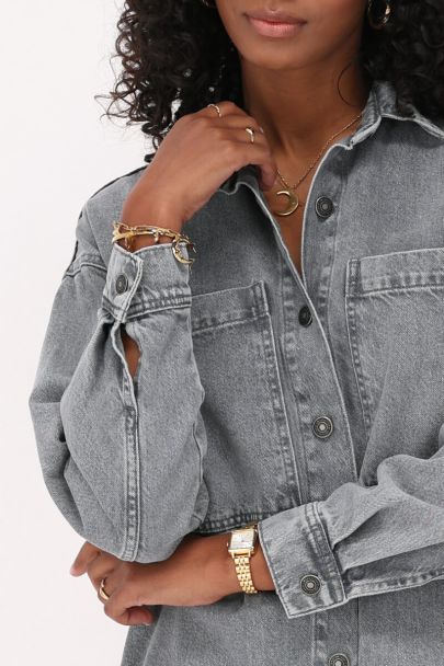 Grijze denim blouse jurk
