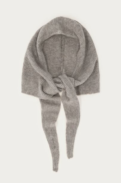 Grijze capuchon sjaal