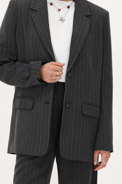 Blazer gris à rayures
