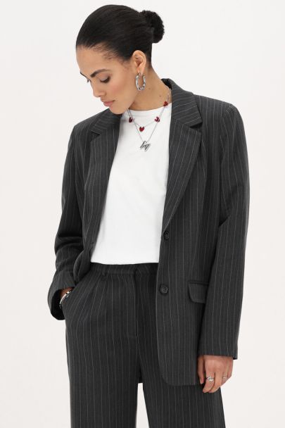 Blazer gris à rayures
