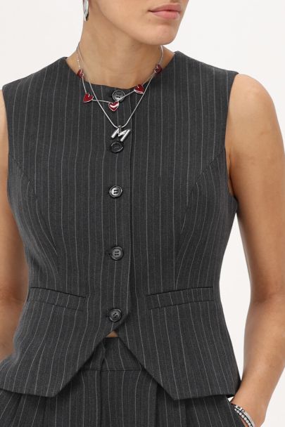 Grey pinstripe gilet