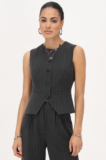 Grey pinstripe gilet