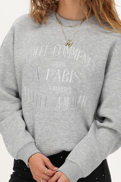 Grijze sweater "Hotel Amour"