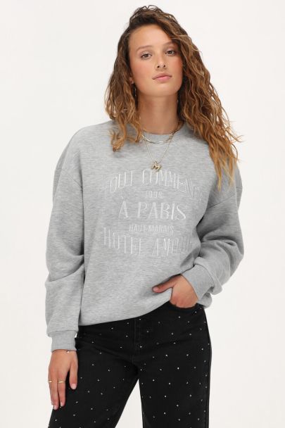 Grijze sweater "Hotel Amour"