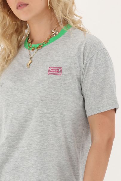 Graues T-shirt "Rue des rosiers"