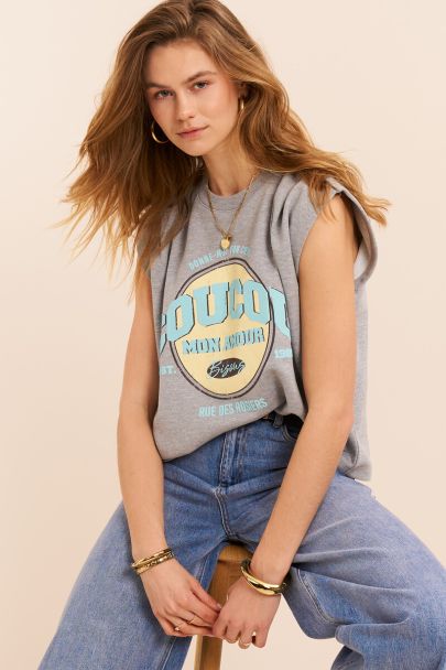 Grey top "Coucou"