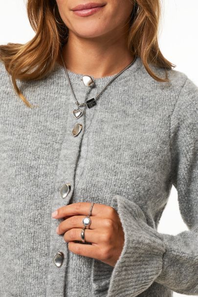 Grijs vest met flared mouwen en knopen