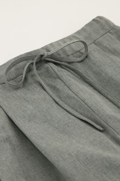 Grey wide leg trousers with bow