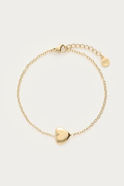 Bracelet coeur avec initiale 