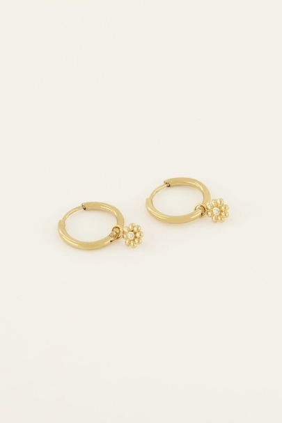 Oorringen met bloem hanger | My Jewellery