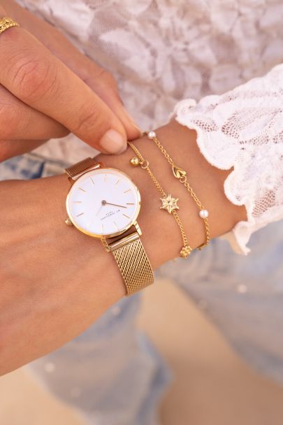 Minimalist bracelet with flowers & ball