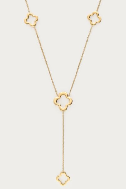 Iconic lange ketting met klavertjes