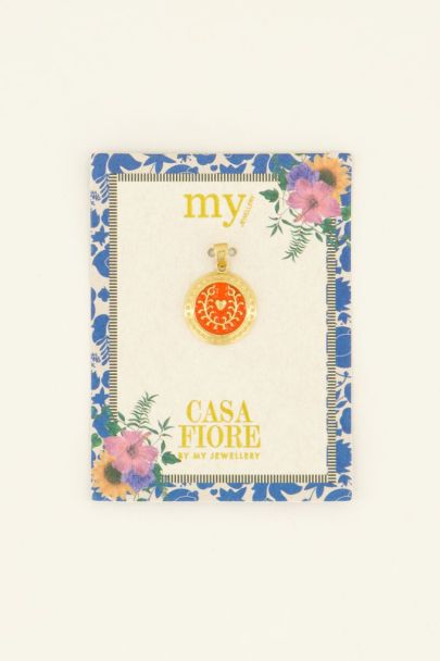 Pendentif Casa Fiore en coeur orange