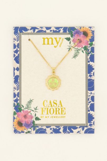 Casa fiore ketting met gouden bloemen hanger | My Jewellery
